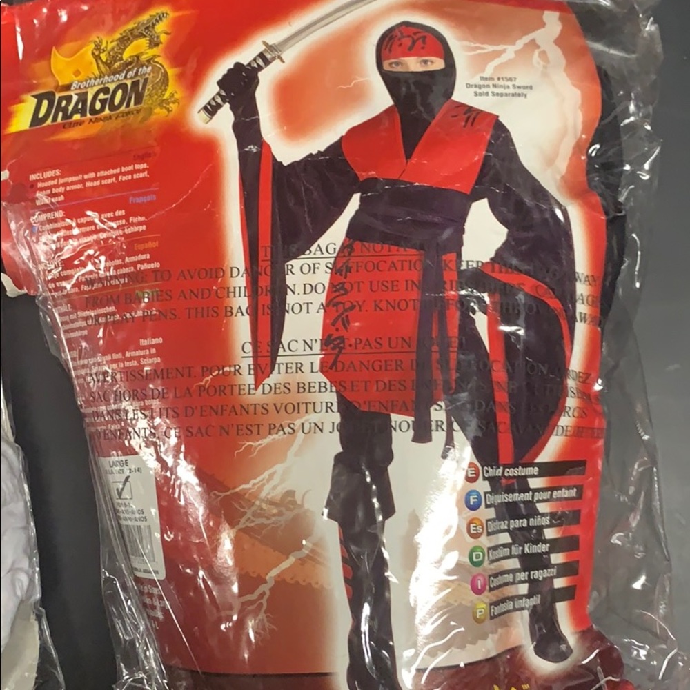 Ninja Halloween costume, size L (12-14)